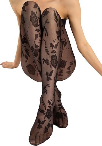 Strumpfhose mit blumenmuster - strumpfhose,