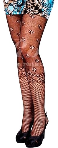 Netz strumpfhose geblümt - netz-strumpfhose,