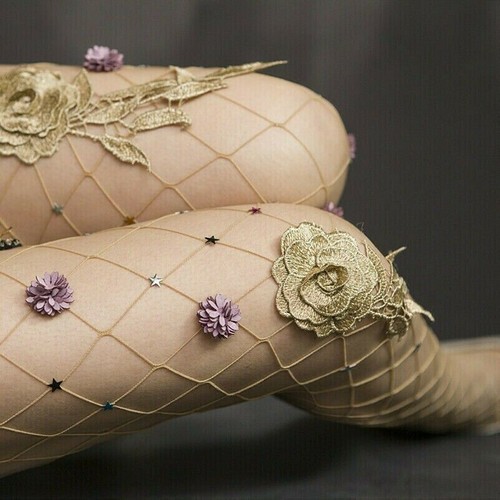 Netzstrumpfhose blumenmuster - netzstrumpfhose,